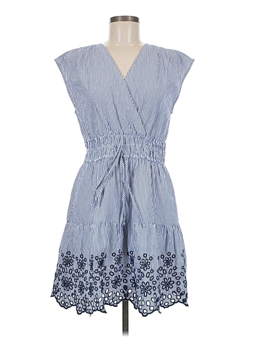 Rachel Zoe $120 embroidered tiered mini dress with a cinched waist. Size S NWOT